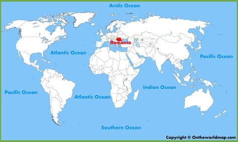 romania map in world